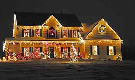 christmas lights on house