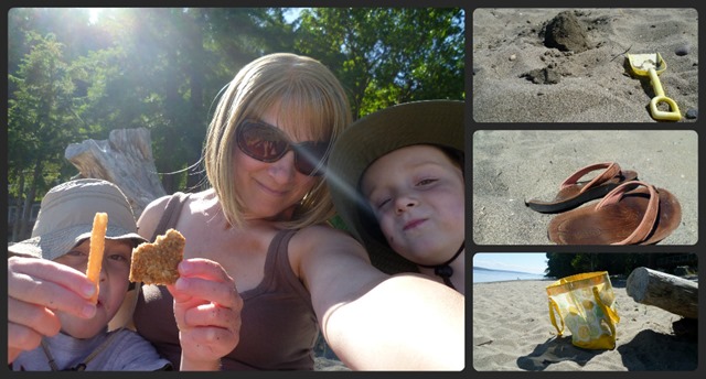 Beach with the boys Collage