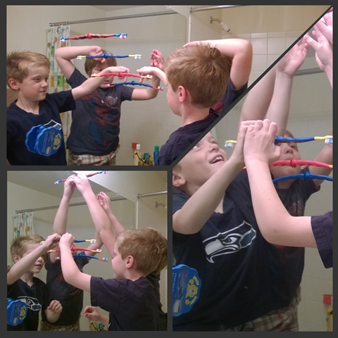 Suction Cup Toothbrush Collage